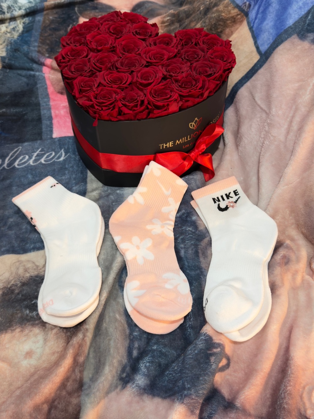 Nike White and Peach Floral Low-Cut Athletic Socks — 3-Pack Variety